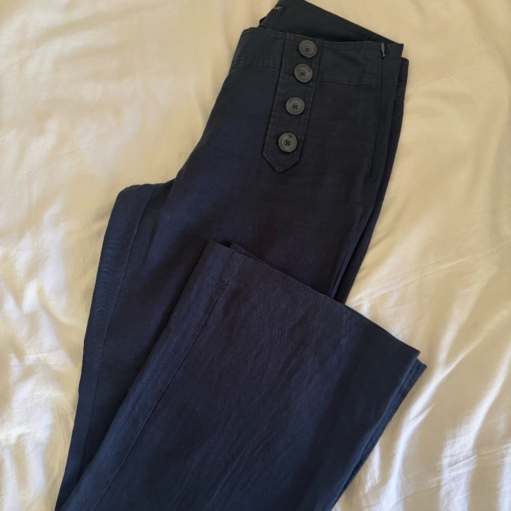 Banana Republic - Size 4 Women's Linen, Navy Blue Pants.